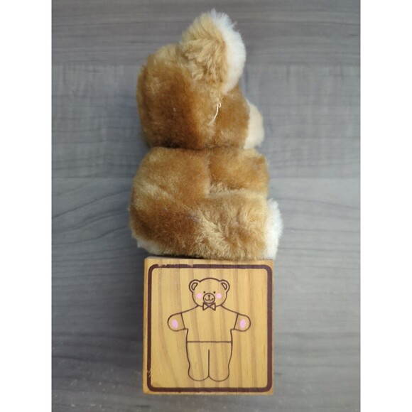 Vintage 1985 Plush Bear on Block by Paula Me And You Gift Love Valentine's - Picture 4 of 6